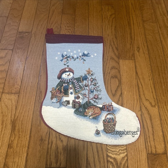 Vintage Longaberger Basket Christmas 20" Tapestry Stocking Treasures - Picture 1 of 4